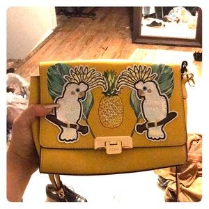 Yellow Pineapple and Bird Purse